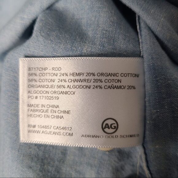 Revolve Adriano Goldschmied AG BENNING Denim Chambray SHIRT in Roadstead - Picture 11 of 14